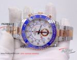 Perfect Replica Rolex Yacht-Master II Watch Blue Ceramic 2-Tone Rose Gold